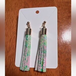 lilly pulitzer tassel repurposed to earring